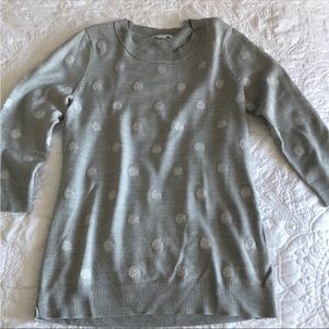 Gray and silver polka dot sweater